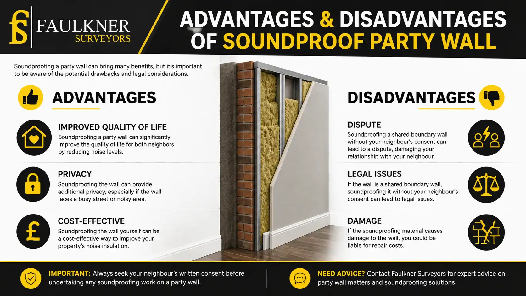 Can you Soundproof a Party wall? 2 Advantages and Disadvantages of Soundproof Party Wall Ruislip